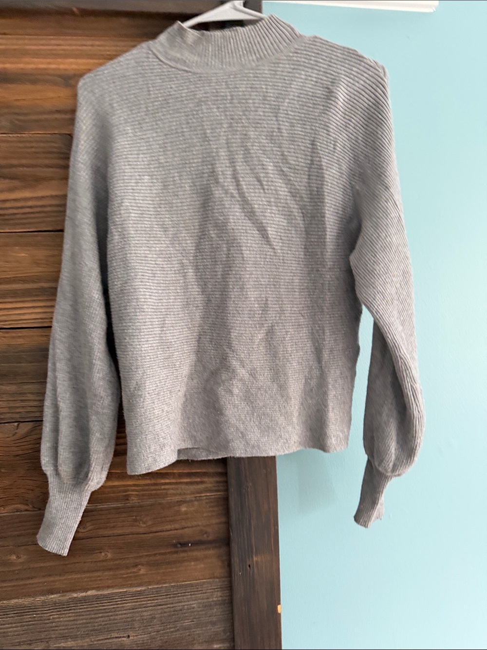 T Tahari Light Gray Mock Neck Sweater